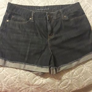 Calvin Klein dark wash shorts.